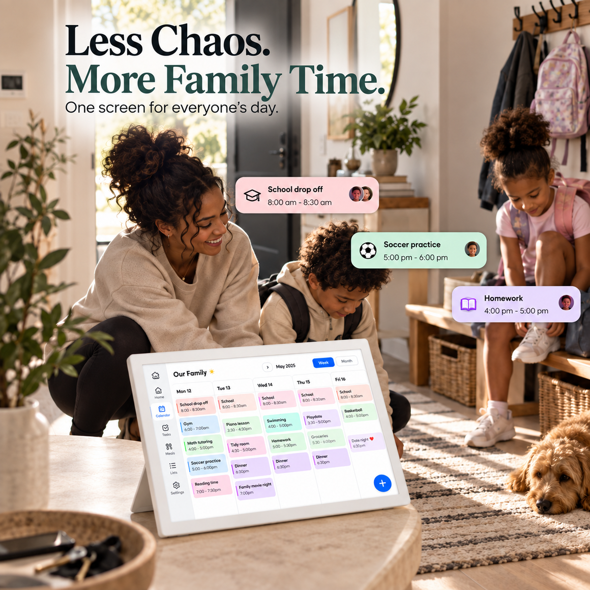 Less chaos, more family time - one screen for everyone's day